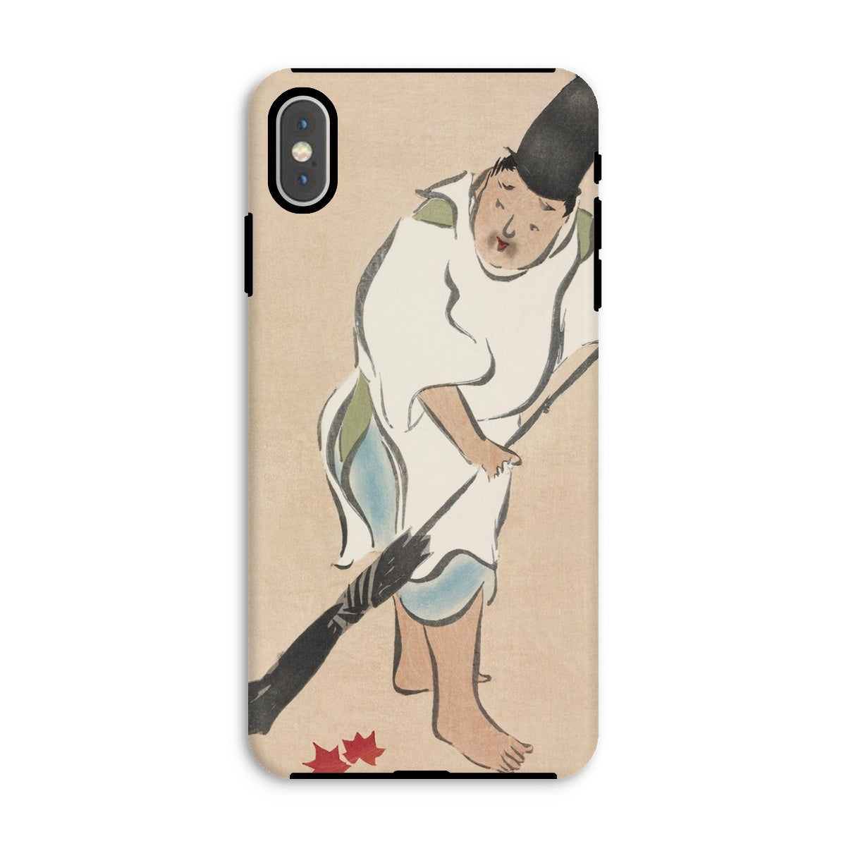 Raking Kamisaka Sekka Rinpa Art Iphone Case, Xs Max / Matte, Phone Case Stylized Illustration Person Red Leaves