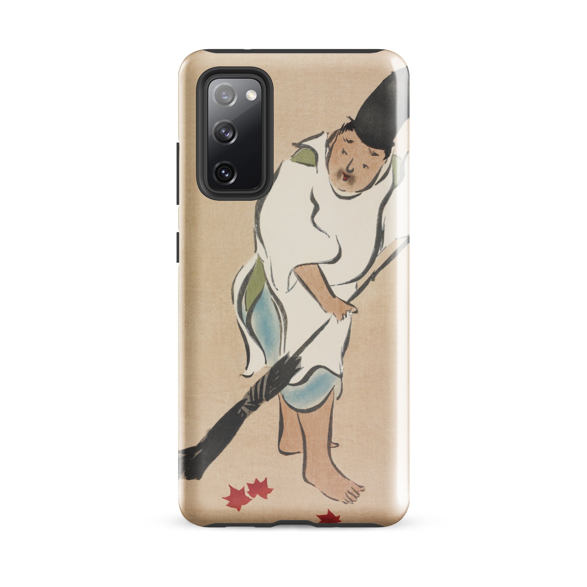Raking Kamisaka Sekka Rinpa Art Samsung Case, Galaxy S20 Fe / Matte, Phone Case Traditional Japanese Style Illustration Person Fallen Leaves