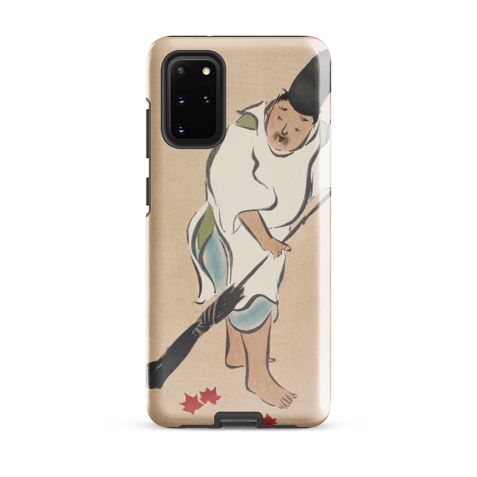 Raking Kamisaka Sekka Rinpa Art Samsung Case, Galaxy S20 Plus / Matte, Smartphone Case Japanese Style Illustration Person Autumn Leaves