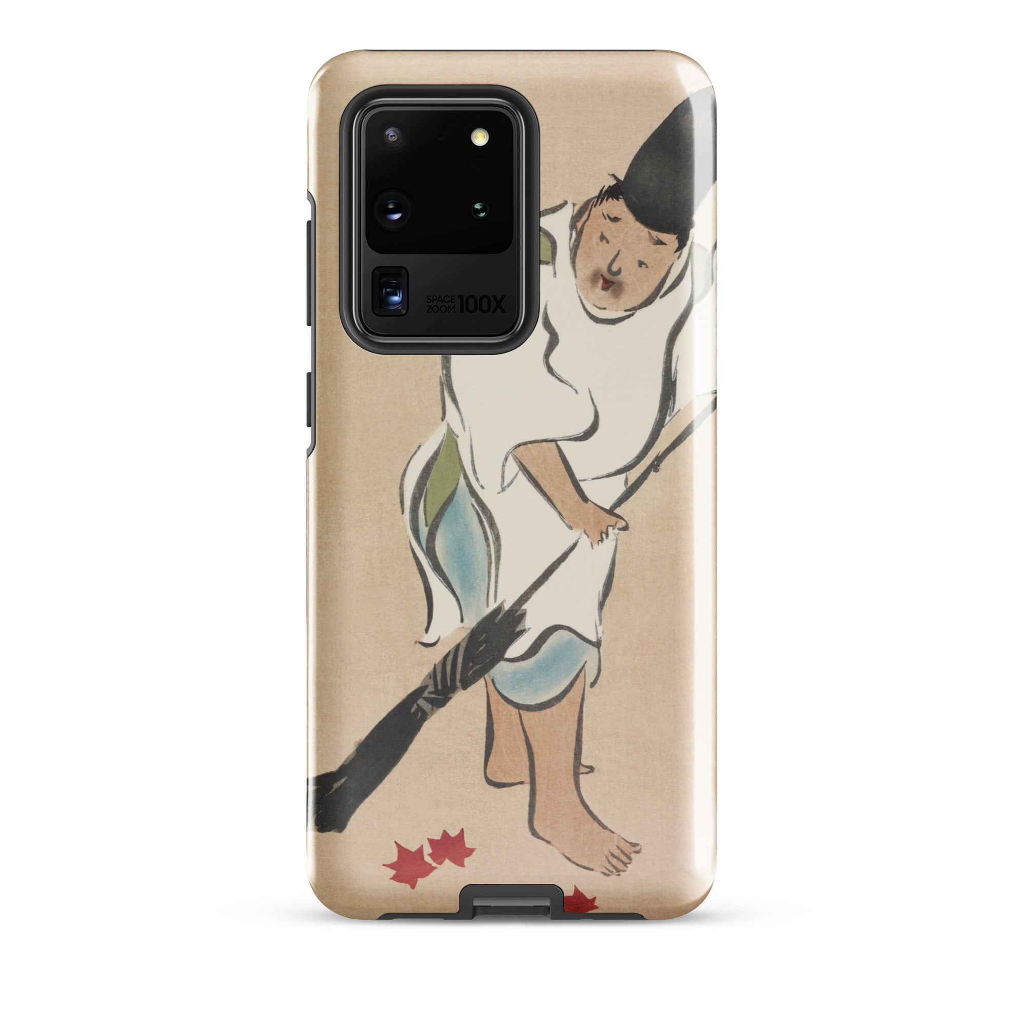 Raking Kamisaka Sekka Rinpa Art Samsung Case, Galaxy S20 Ultra / Matte, Smartphone Case Traditional Japanese Painting Person Autumn Leaves