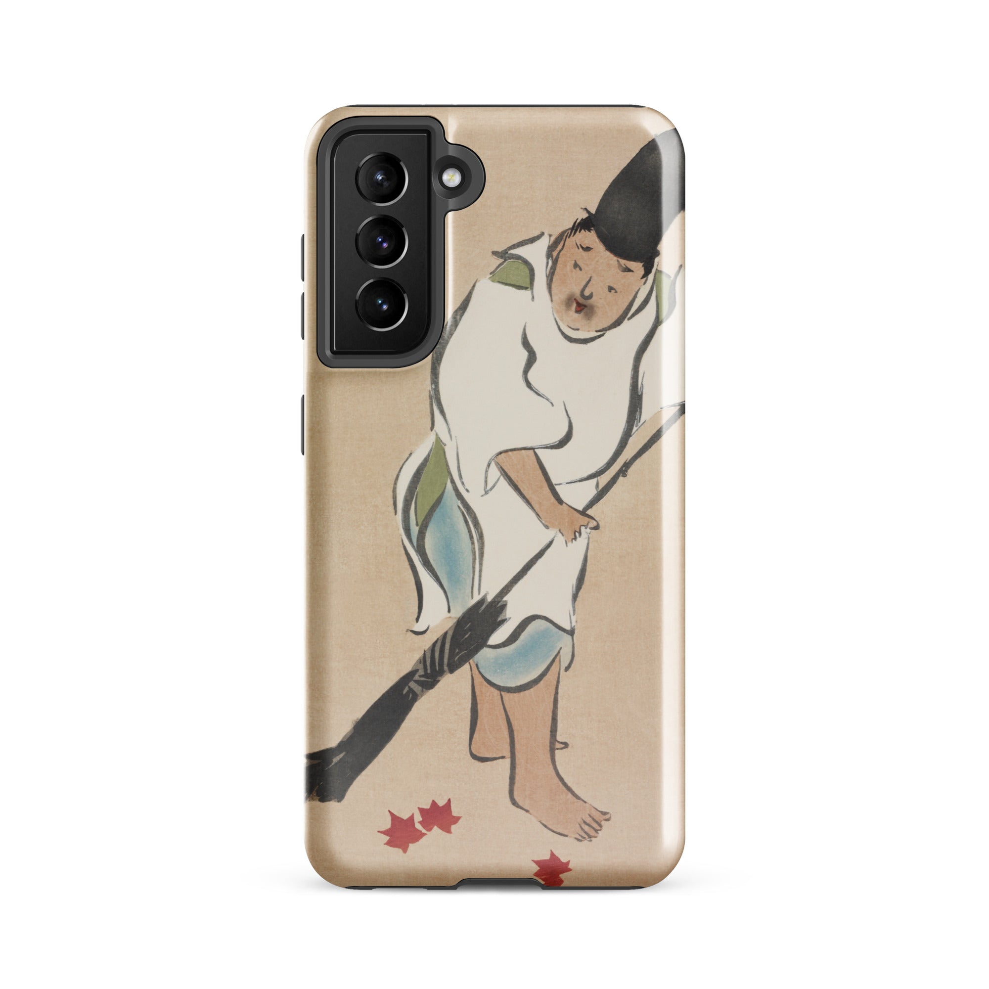 Raking Kamisaka Sekka Rinpa Art Samsung Case, Galaxy S21 Fe / Matte, Smartphone Case Traditional Japanese Style Illustration Person Fallen