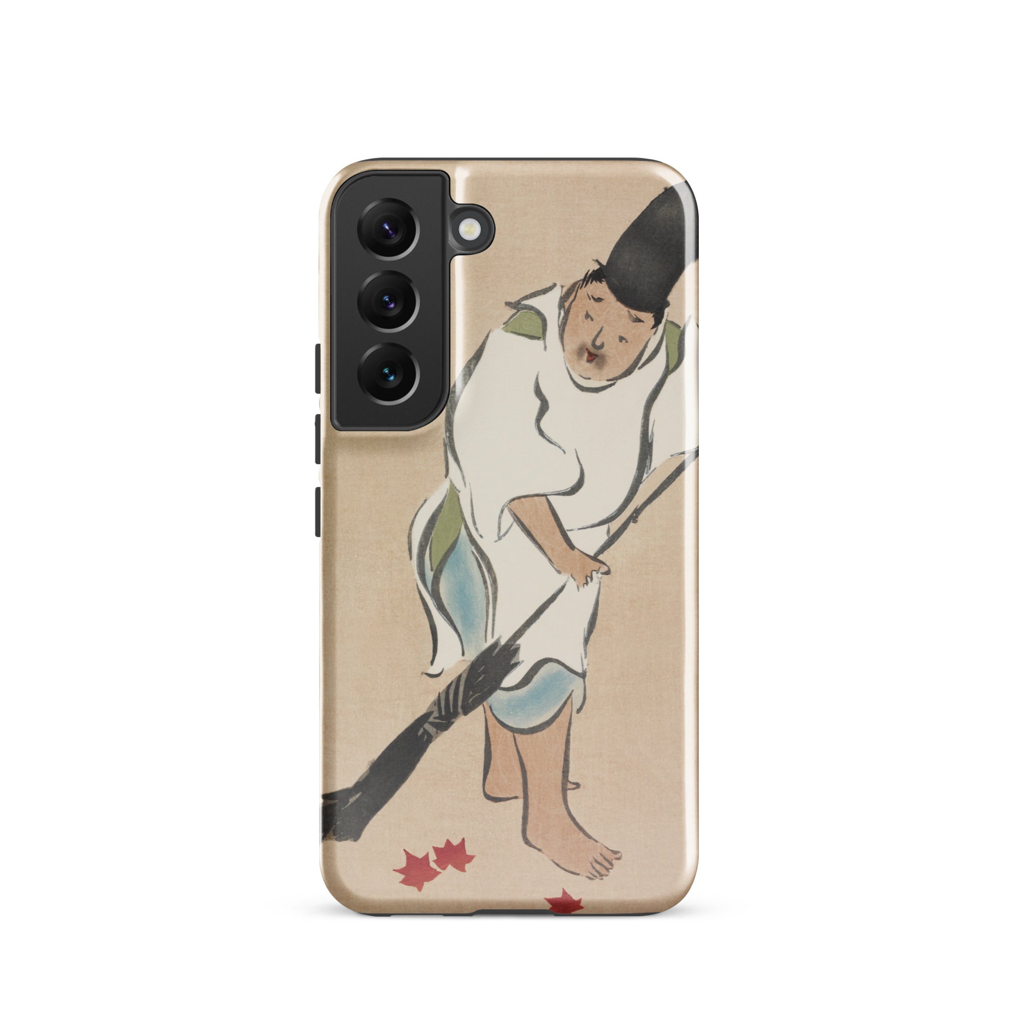 Raking Kamisaka Sekka Rinpa Art Samsung Case, Galaxy S22 / Matte, Phone Case Traditional Japanese Painting Man Autumn Leaves