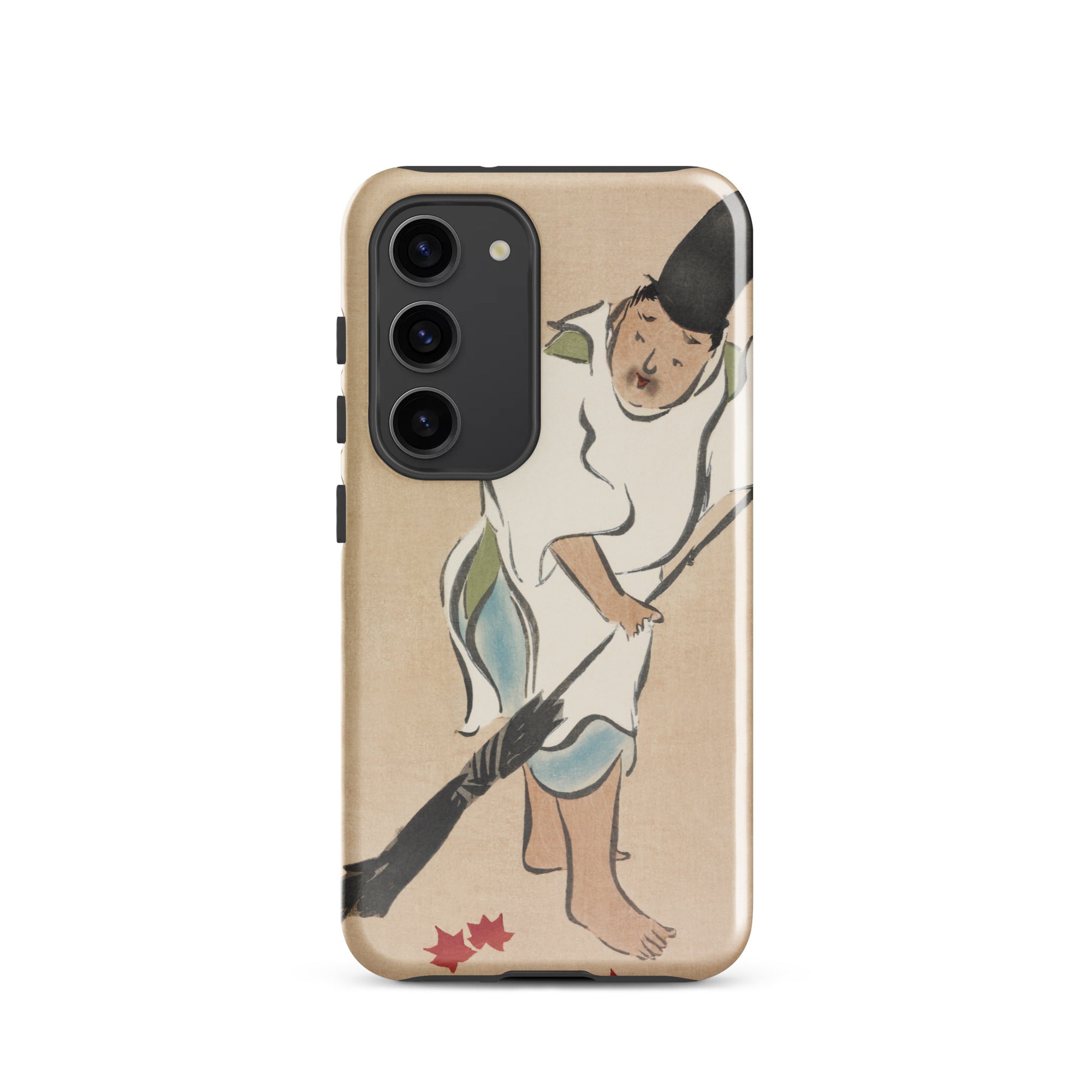 Raking Kamisaka Sekka Rinpa Art Samsung Case, Galaxy S23 / Matte, Phone Case Traditional Japanese Style Illustration Person Fallen Leaves