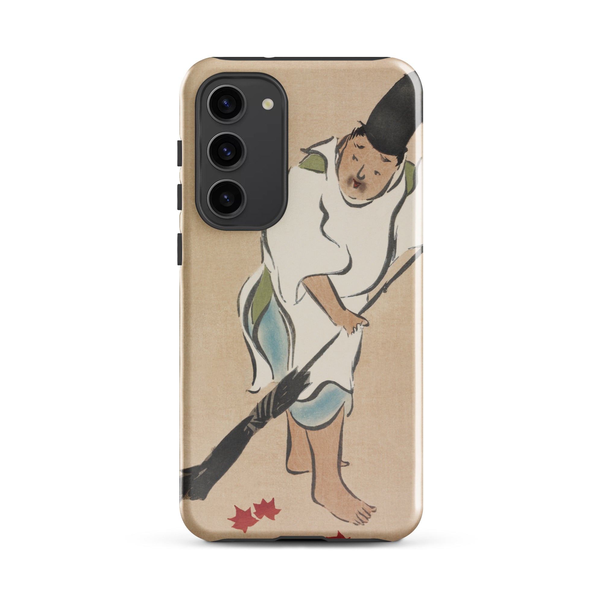Raking Kamisaka Sekka Rinpa Art Samsung Case, Galaxy S23 Plus / Matte, Smartphone Case Traditional Japanese Style Illustration Person