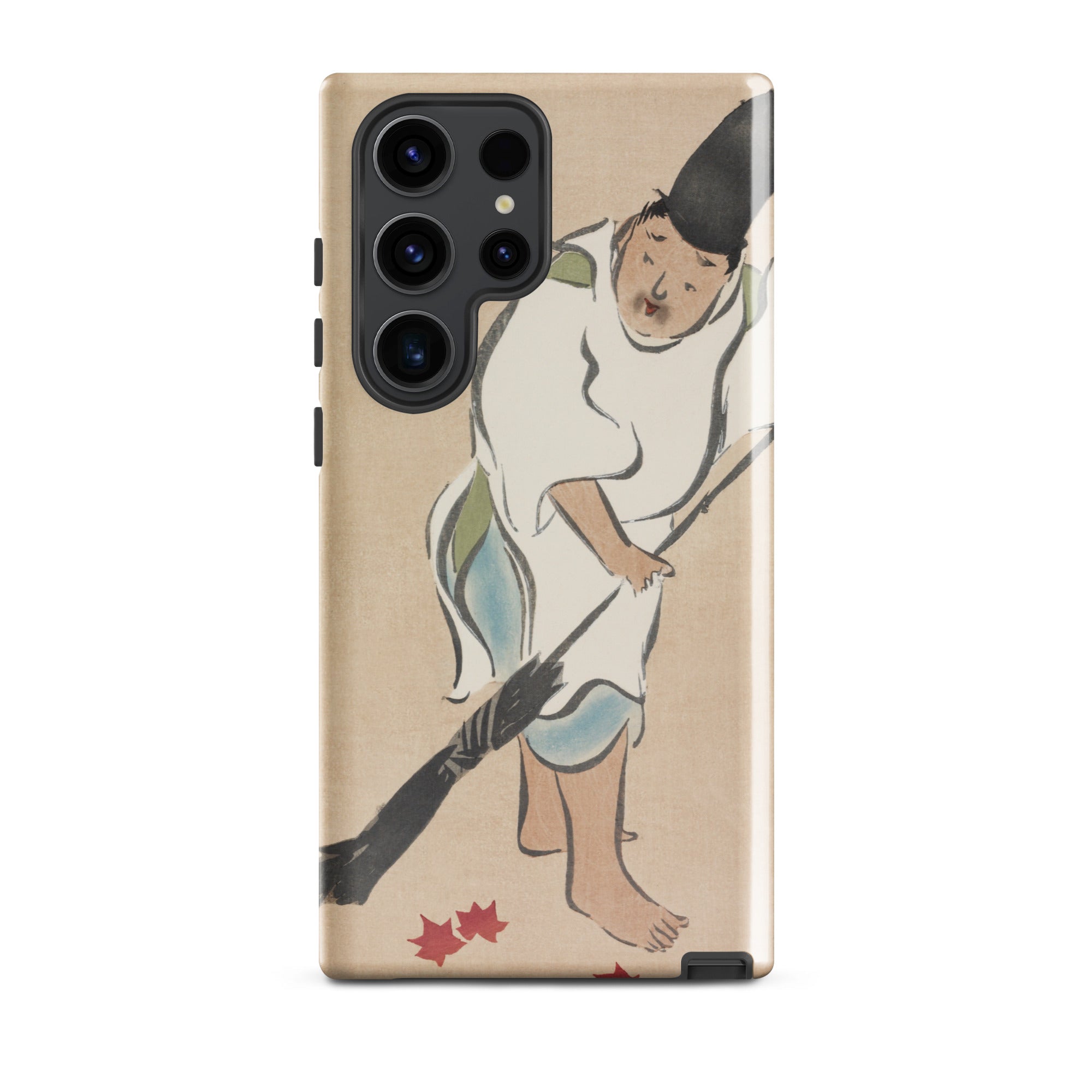 Raking Kamisaka Sekka Rinpa Art Samsung Case, Galaxy S23 Ultra / Matte, Smartphone Case Traditional Japanese Style Illustration Person