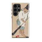 Raking Kamisaka Sekka Rinpa Art Samsung Case, Galaxy S24 Ultra / Matte, Smartphone Case Traditional Japanese Painting Man Broom Red
