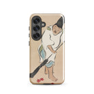 Raking Kamisaka Sekka Rinpa Art Samsung Case, Galaxy S25 / Matte, Smartphone Case Traditional Japanese Style Illustration Person Fallen Red