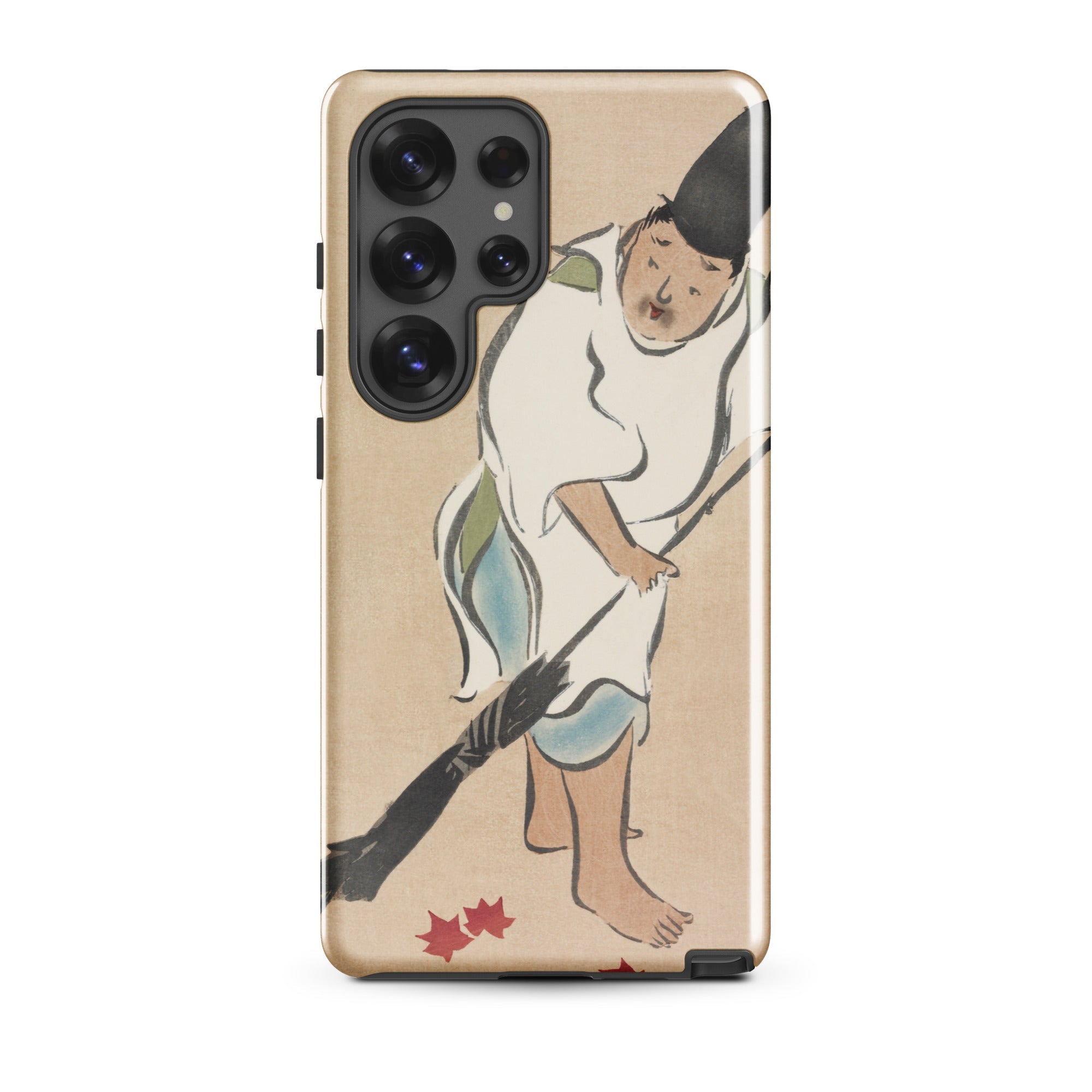 Raking Kamisaka Sekka Rinpa Art Samsung Case, Galaxy S25 Ultra / Matte, Smartphone Case Traditional Japanese Painting Figure Leaves