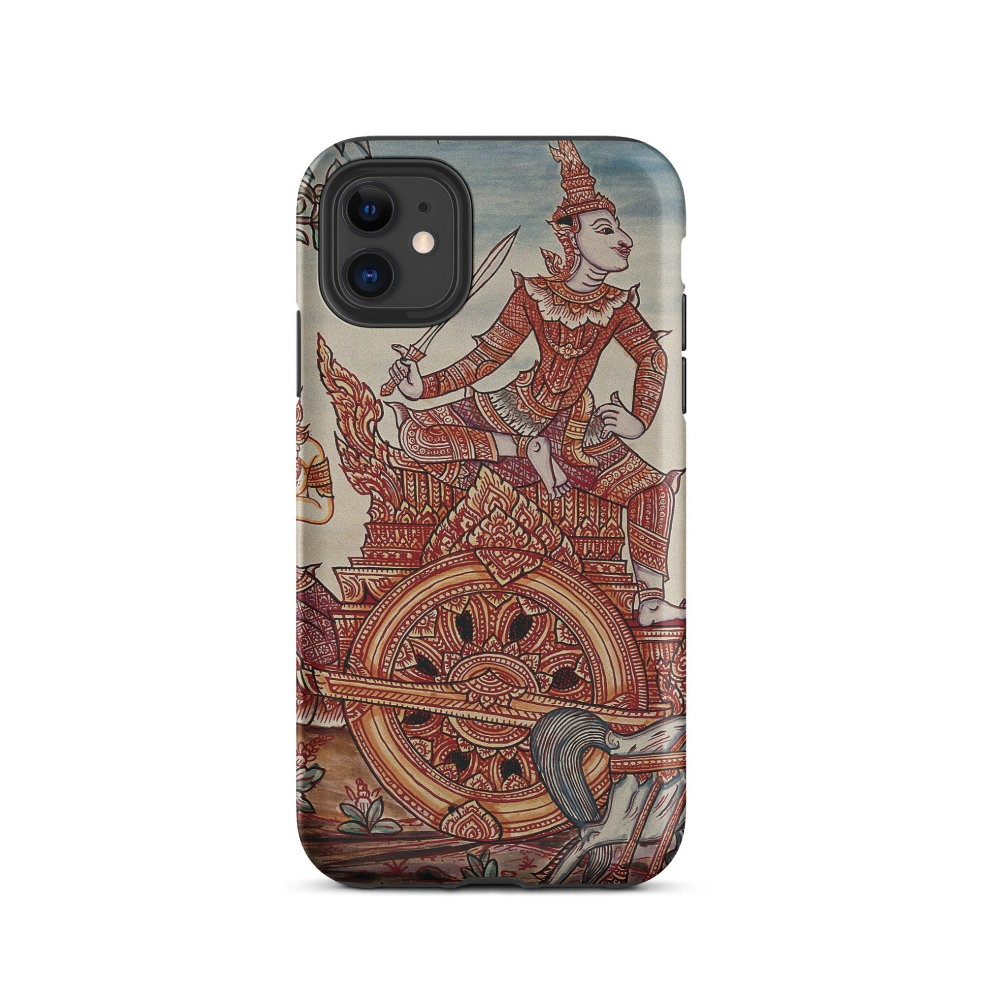 Rama’s Chariot Thai Ramayana Mural Iphone Case, 11 / Matte, Artistic Phone Case