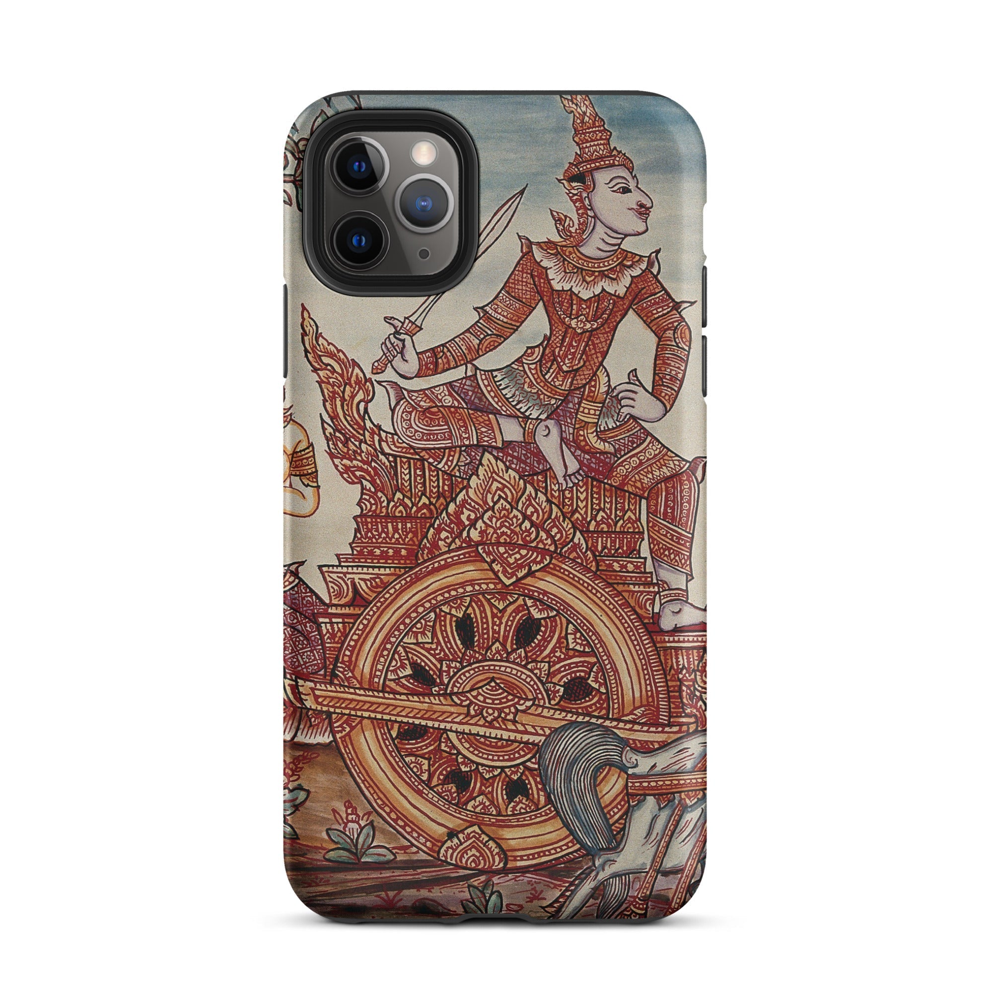 Rama’s Chariot Thai Ramayana Mural Iphone Case, 11 Pro Max / Matte, Phone Case Asian Art
