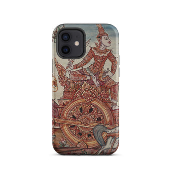 Rama’s Chariot - Thai Ramayana Mural Iphone Case, 12 / Matte, Phone Case Thai Art