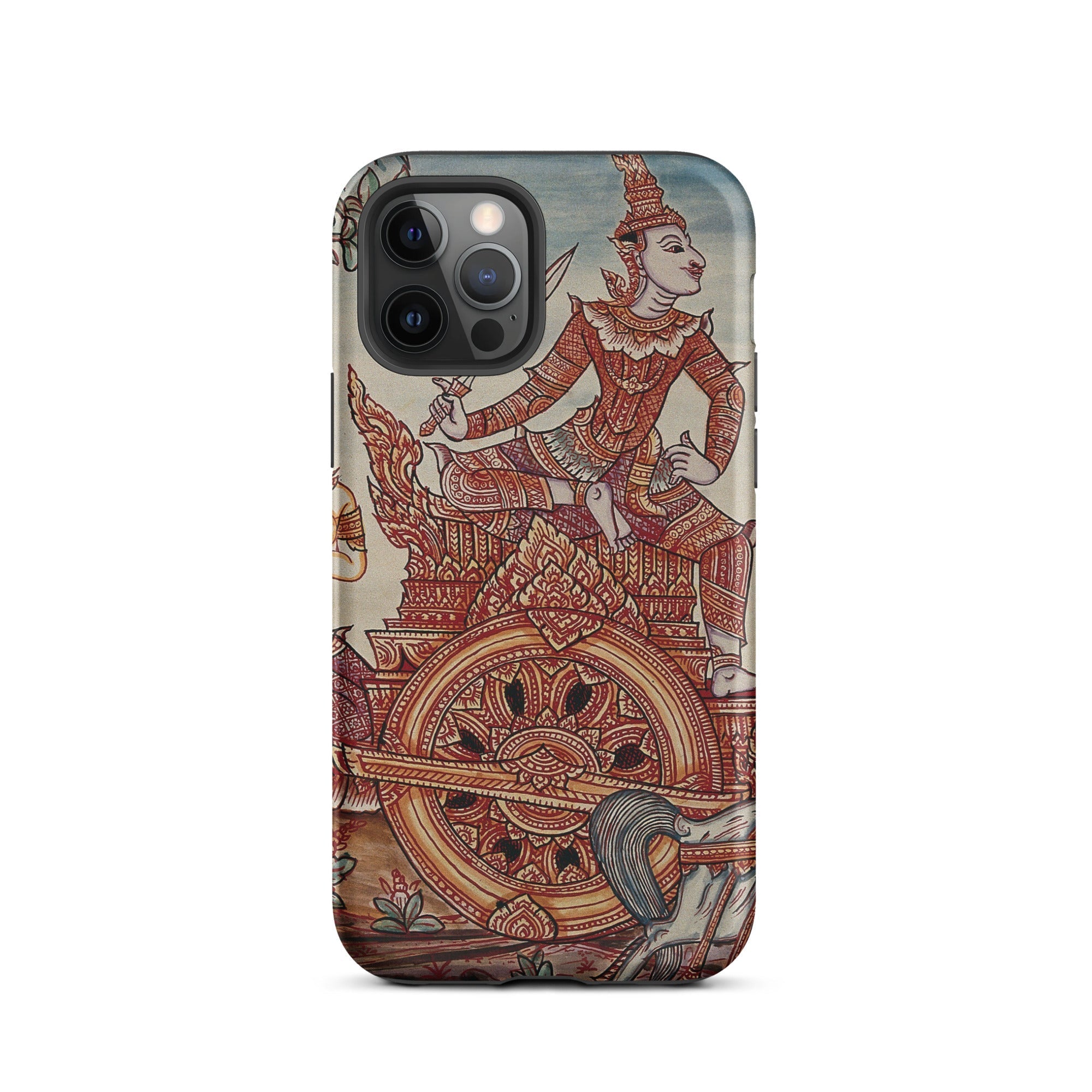 Rama’s Chariot Thai Ramayana Mural Iphone Case, 12 Pro / Matte, Phone Case Thai Art