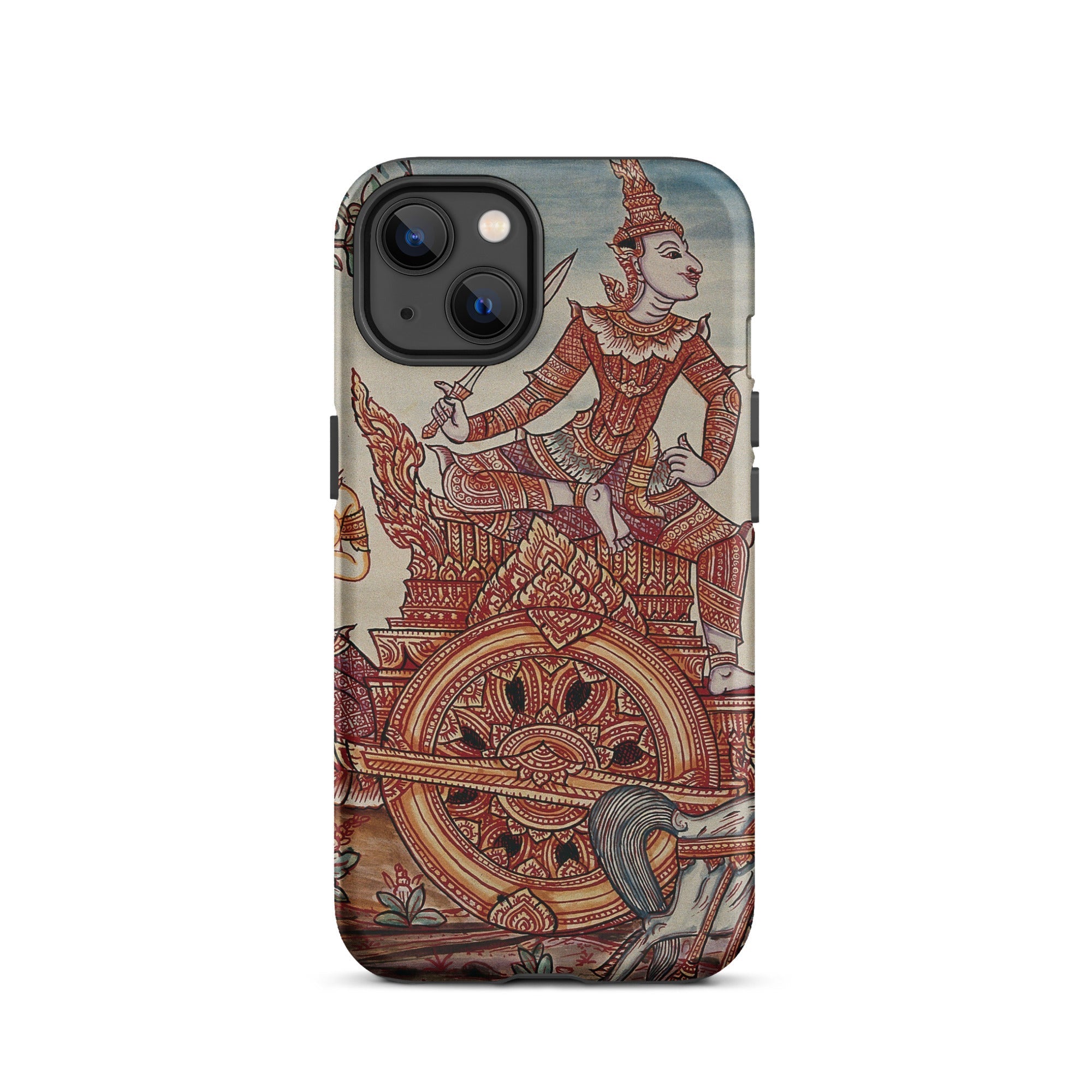 Rama’s Chariot Thai Ramayana Mural Iphone Case, 13 / Matte, Phone Case Thai Art