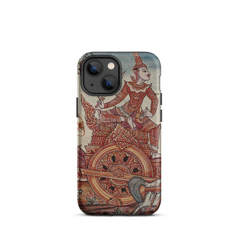 Rama’s Chariot - Thai Ramayana Mural Iphone Case, 13 Mini / Matte, Iphone Case Thai Art