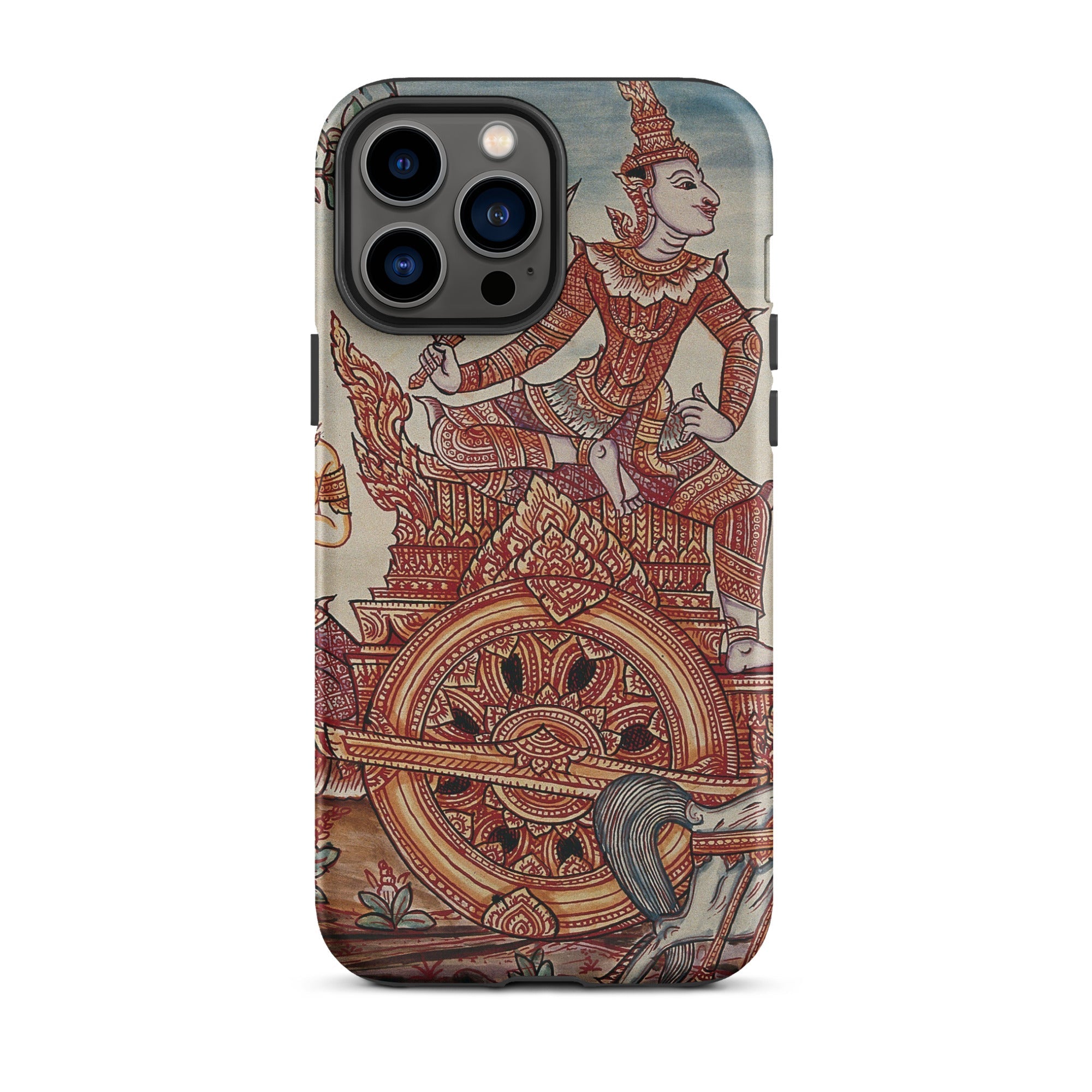 Rama’s Chariot Thai Ramayana Mural Iphone Case, 13 Pro Max / Matte, Ornate Phone Case