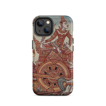 Rama’s Chariot - Thai Ramayana Mural Iphone Case, 14 / Matte, Iphone Case Asian Art