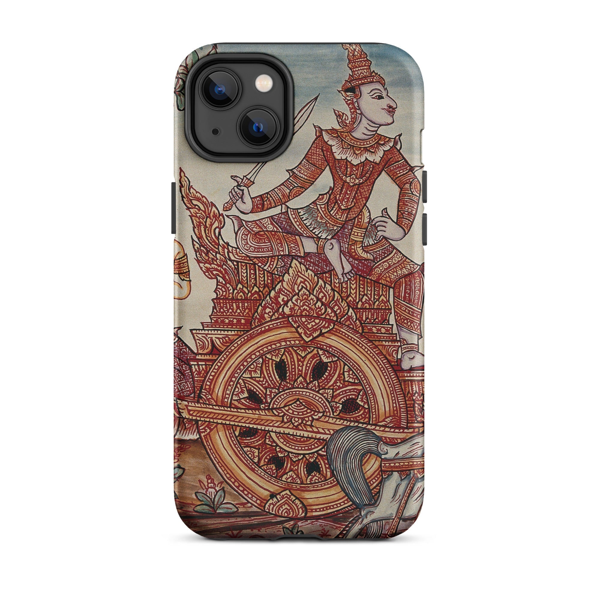 Rama’s Chariot Thai Ramayana Mural Iphone Case, 14 Plus / Matte, Phone Case Chariot Artwork
