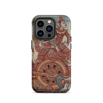 Rama’s Chariot - Thai Ramayana Mural Iphone Case, 14 Pro / Matte, Ornate Phone Case