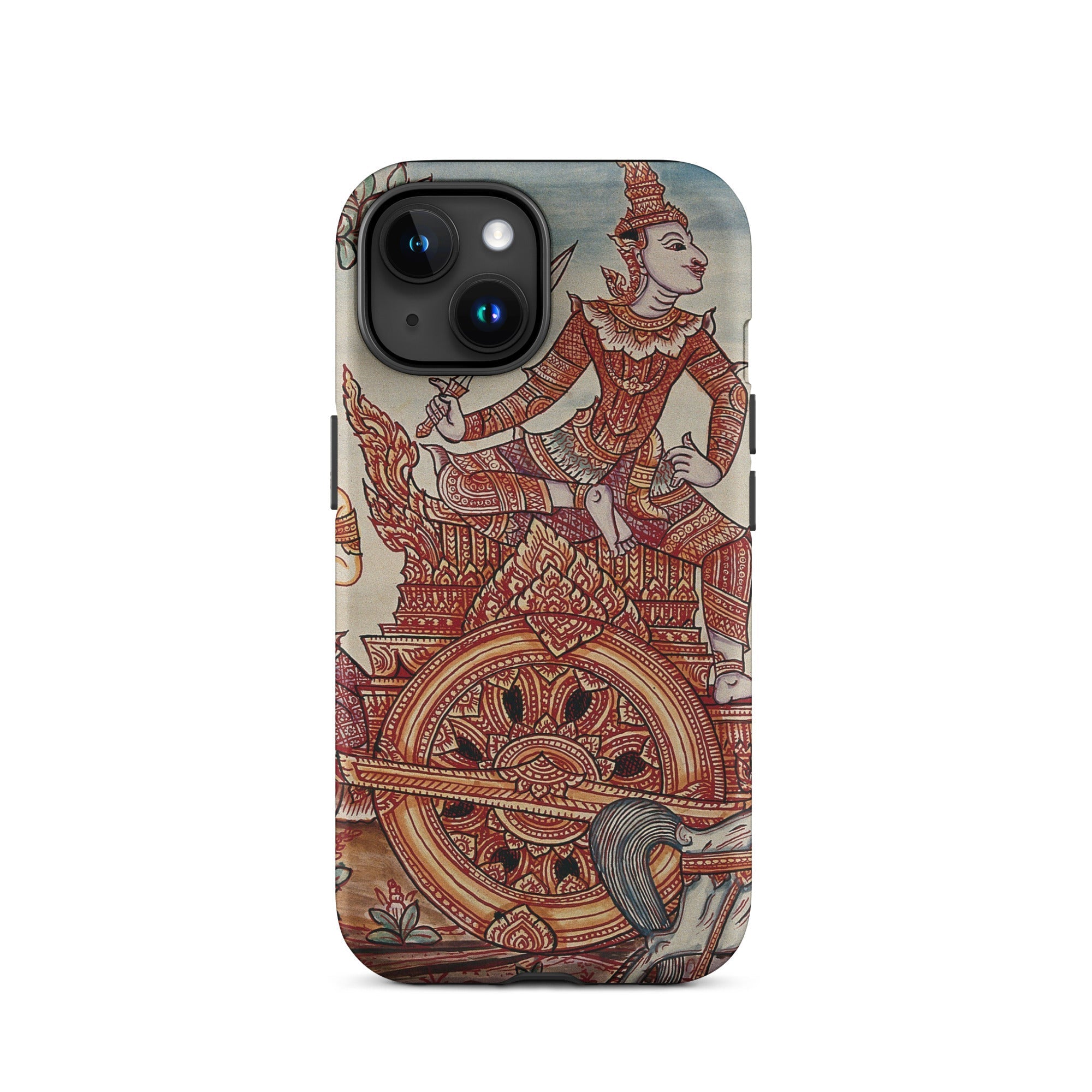 Rama’s Chariot Thai Ramayana Mural Iphone Case, 15 / Matte, Phone Case Ornate Chariot Design