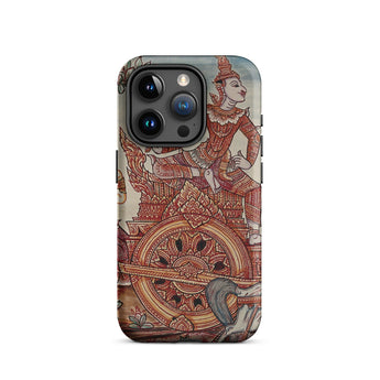 Rama’s Chariot - Thai Ramayana Mural Iphone Case, 15 Pro / Matte, Phone Case Chariot Art