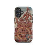 Rama’s Chariot - Thai Ramayana Mural Iphone Case, 16 / Matte, Phone Case Thai Art