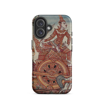 Rama’s Chariot - Thai Ramayana Mural Iphone Case, 16 / Matte, Phone Case Thai Art