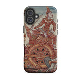 Rama’s Chariot - Thai Ramayana Mural Iphone Case, 16 Plus / Matte, Phone Case Thai Art