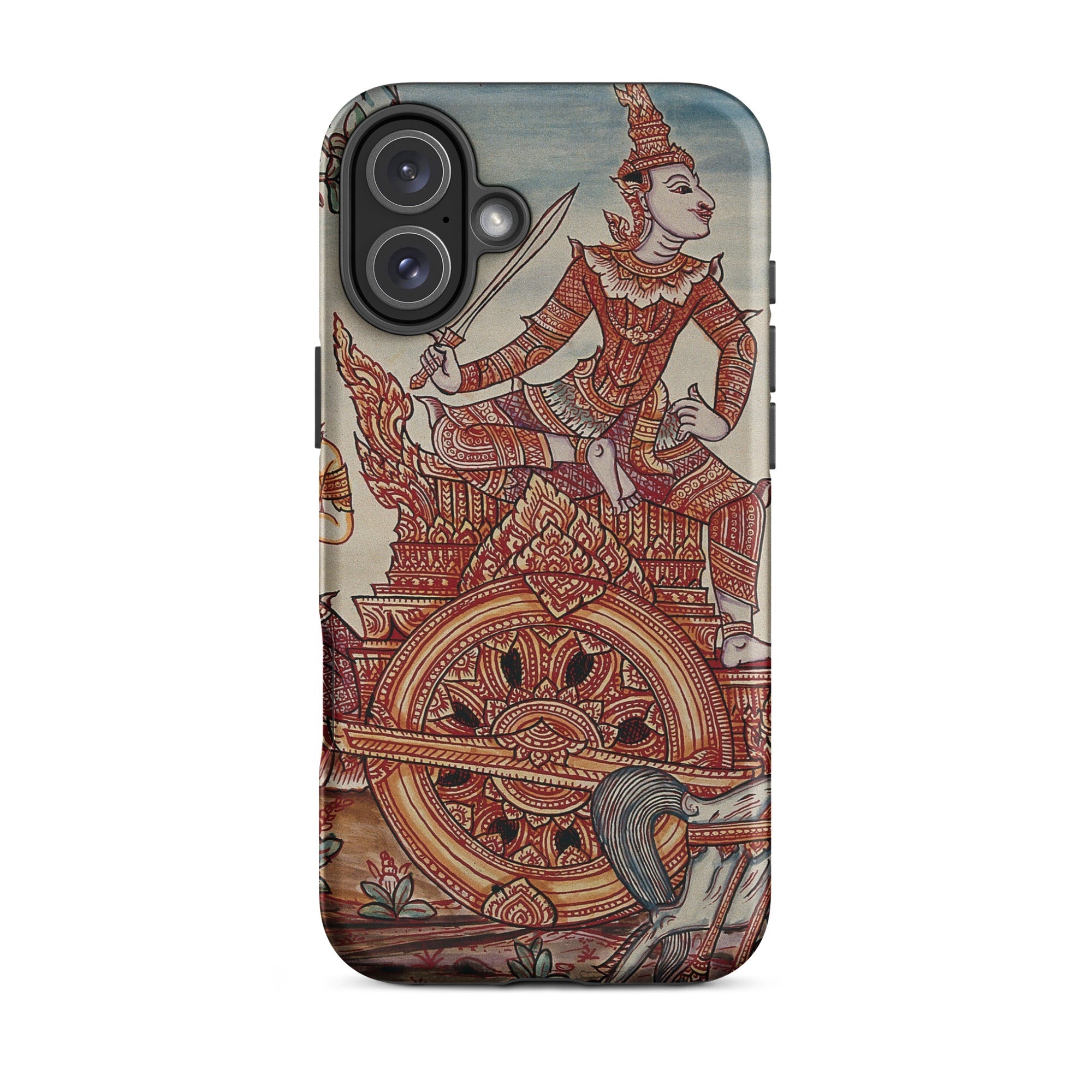 Rama’s Chariot Thai Ramayana Mural Iphone Case, 16 Plus / Matte, Phone Case Thai Art