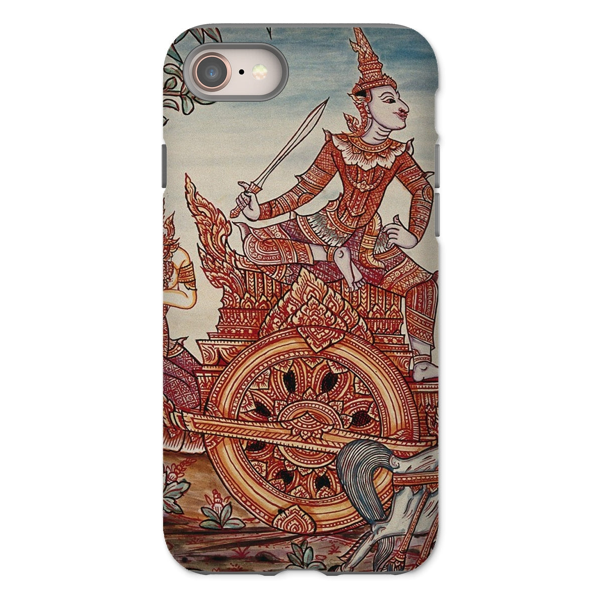 Rama’s Chariot Thai Ramayana Mural Iphone Case, 8 / Matte, Phone Case Chariot Art
