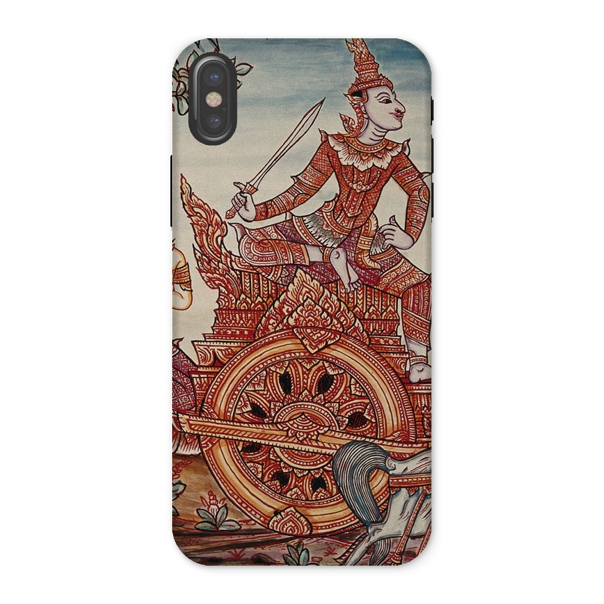 Rama’s Chariot Thai Ramayana Mural Iphone Case, x / Matte, Phone Case Thai Art