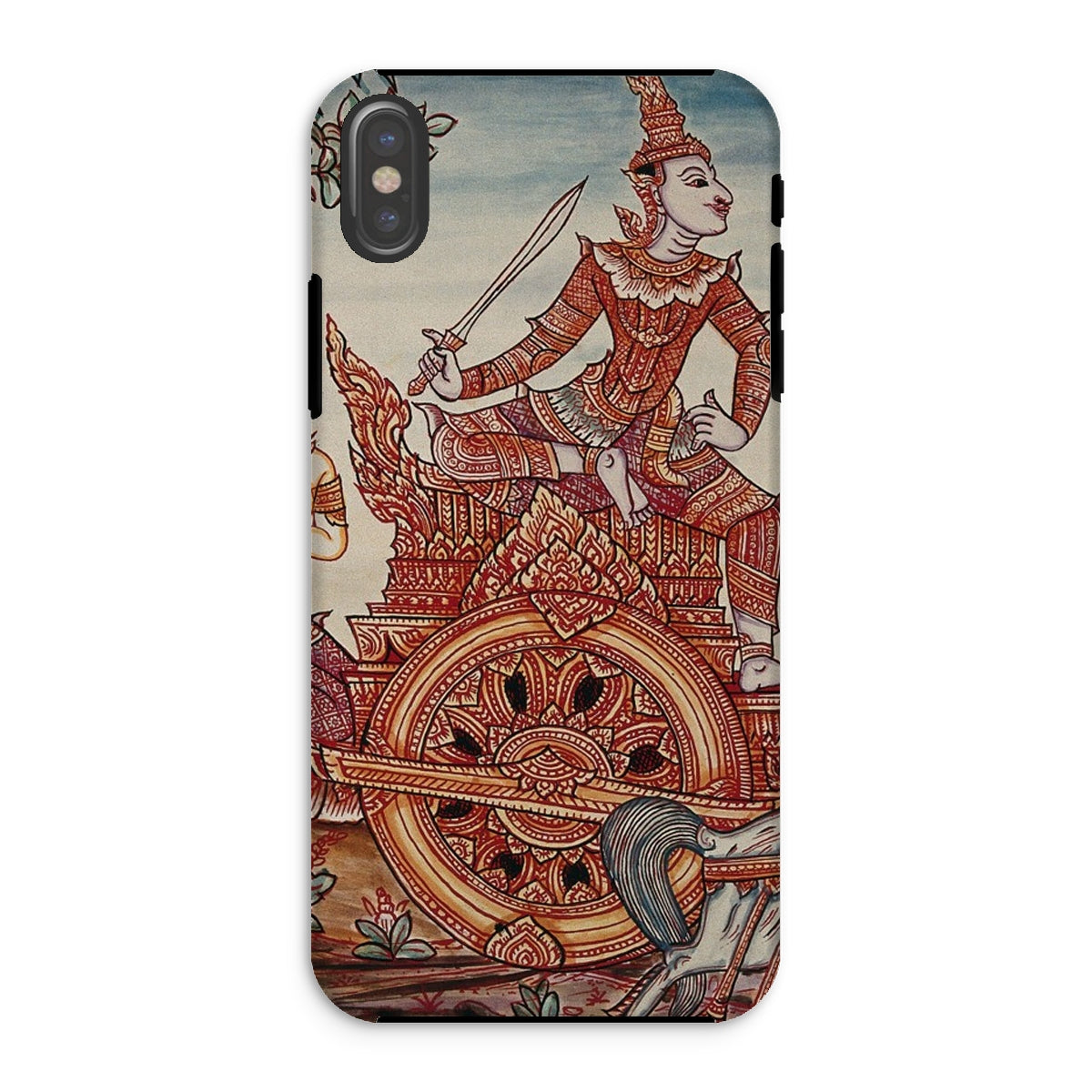 Rama’s Chariot Thai Ramayana Mural Iphone Case, Xs / Matte, Ornate Phone Case Chariot Art