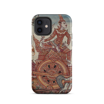 Rama’s Chariot - Thai Ramayana Mural Phone Case Iphone 12 / Matte Phone Case Thai Art Ramayana Mural, Mural Iphone,