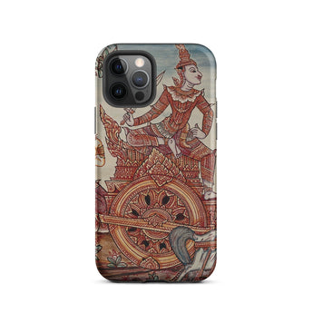 Rama’s Chariot - Thai Ramayana Mural Phone Case Iphone 12 Pro / Matte Phone Case Thai Art Ramayana Mural, Mural Iphone,