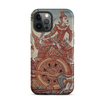 Rama’s Chariot - Thai Ramayana Mural Phone Case Iphone 12 Pro Max / Matte Phone Case Asian Art Thai Ramayana Mural, Mural Iphone,