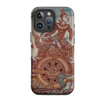 Rama’s Chariot - Thai Ramayana Mural Phone Case Iphone 16 Pro Max / Matte Ornate Phone Case Chariot Design Thai Ramayana Mural, Mural