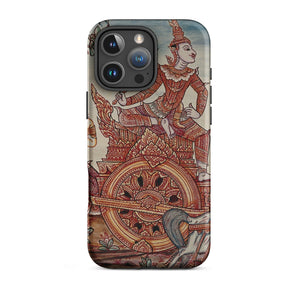 Rama’s Chariot - Thai Ramayana Mural Phone Case Iphone 16 Pro Max / Matte Ornate Phone Case Chariot Design Thai Ramayana Mural, Mural