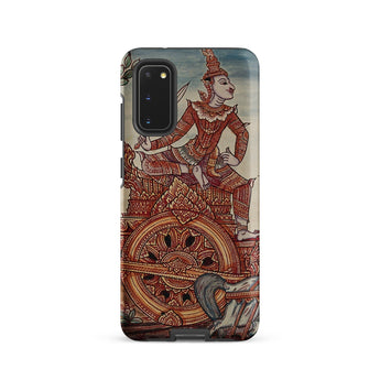 Rama’s Chariot - Thai Ramayana Mural Phone Case Samsung Galaxy S20 / Matte Phone Case Detailed Illustration Ornate Red Gold Traditional
