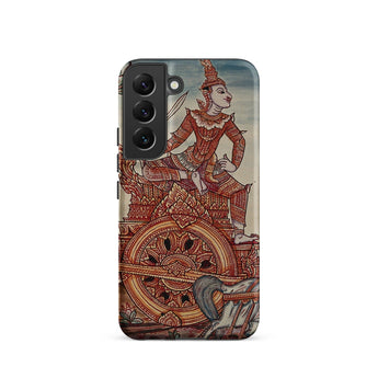 Rama’s Chariot - Thai Ramayana Mural Phone Case Samsung Galaxy S22 / Matte Phone Case Detailed Illustration Ornate Red Gold Traditional