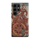Rama’s Chariot - Thai Ramayana Mural Phone Case Samsung Galaxy S24 Ultra / Matte Phone Case Detailed Illustration Ornate Red Gold