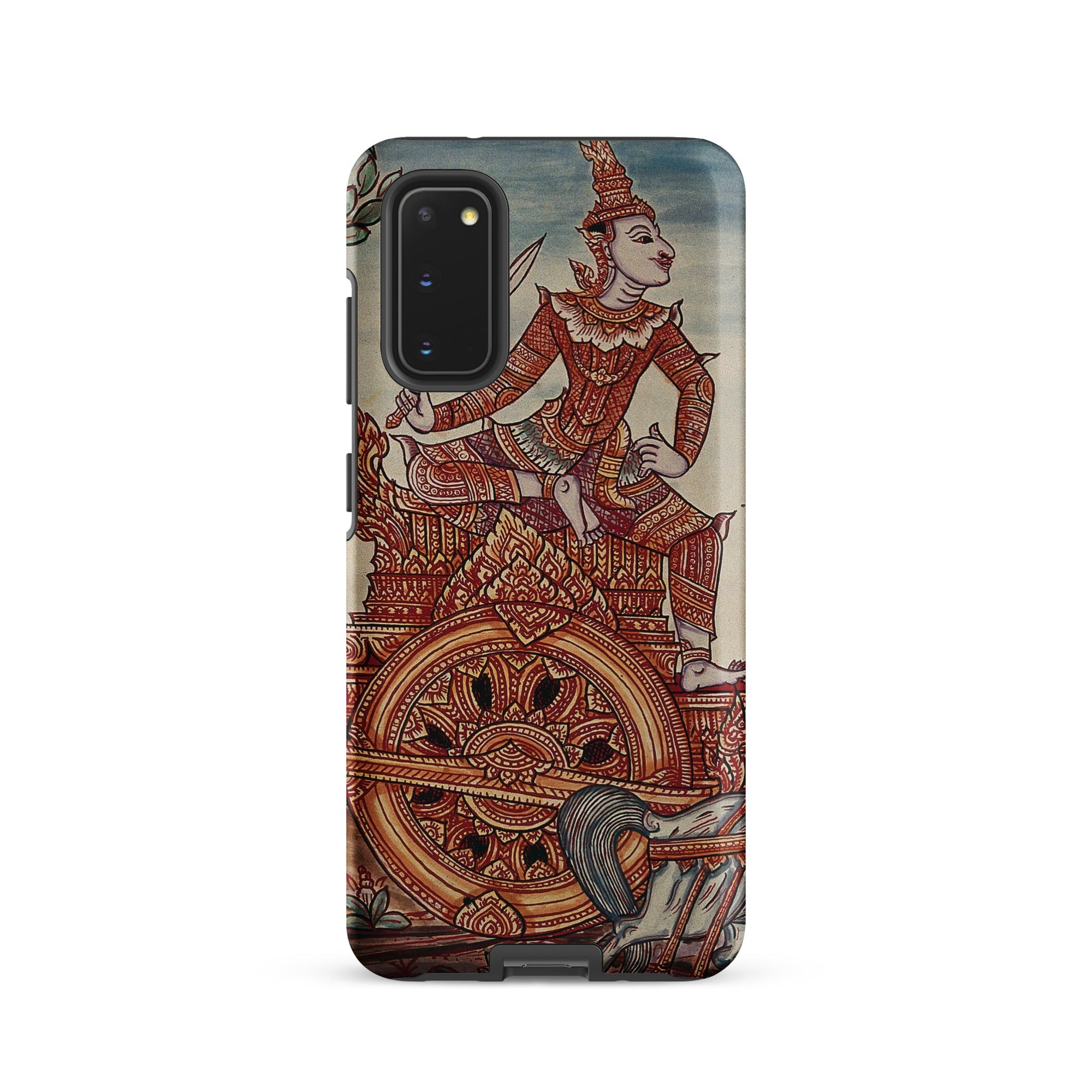 Rama’s Chariot Thai Ramayana Mural Samsung Case, Galaxy S20 / Matte, Smartphone Case Detailed Colorful Illustration Figure Traditional