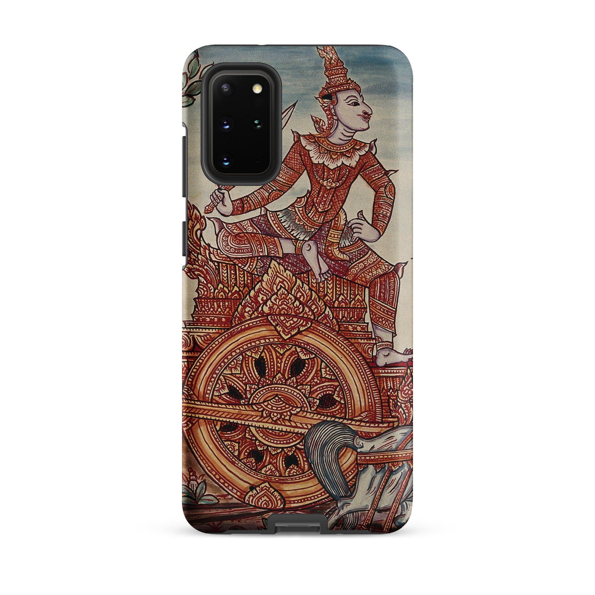 Rama’s Chariot Thai Ramayana Mural Samsung Case, Galaxy S20 Plus / Matte, Smartphone Case Traditional Southeast Asian Style Painting Figure