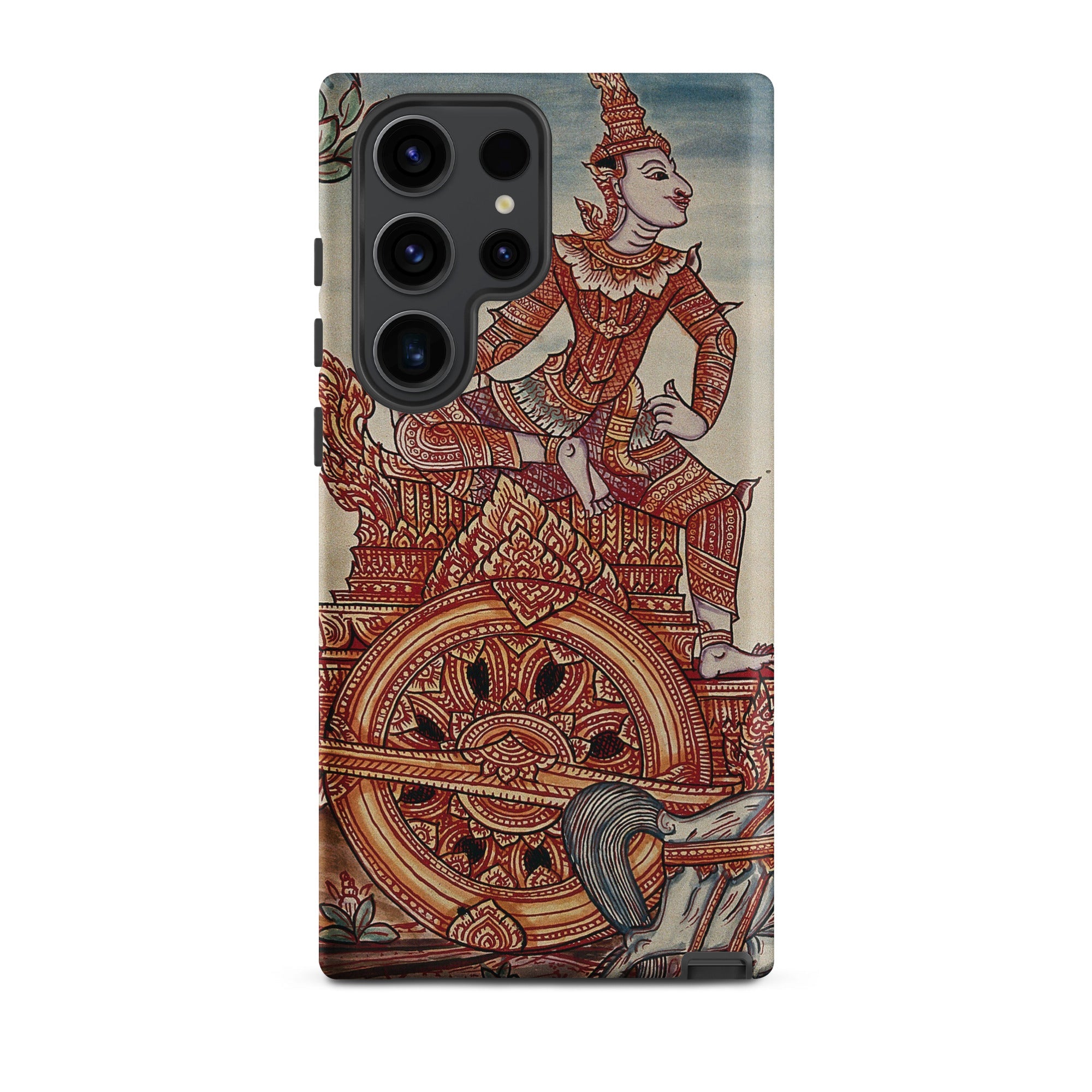 Rama’s Chariot Thai Ramayana Mural Samsung Case, Galaxy S23 Ultra / Matte, Phone Case Ornate Asian Style Illustration Figure Chariot