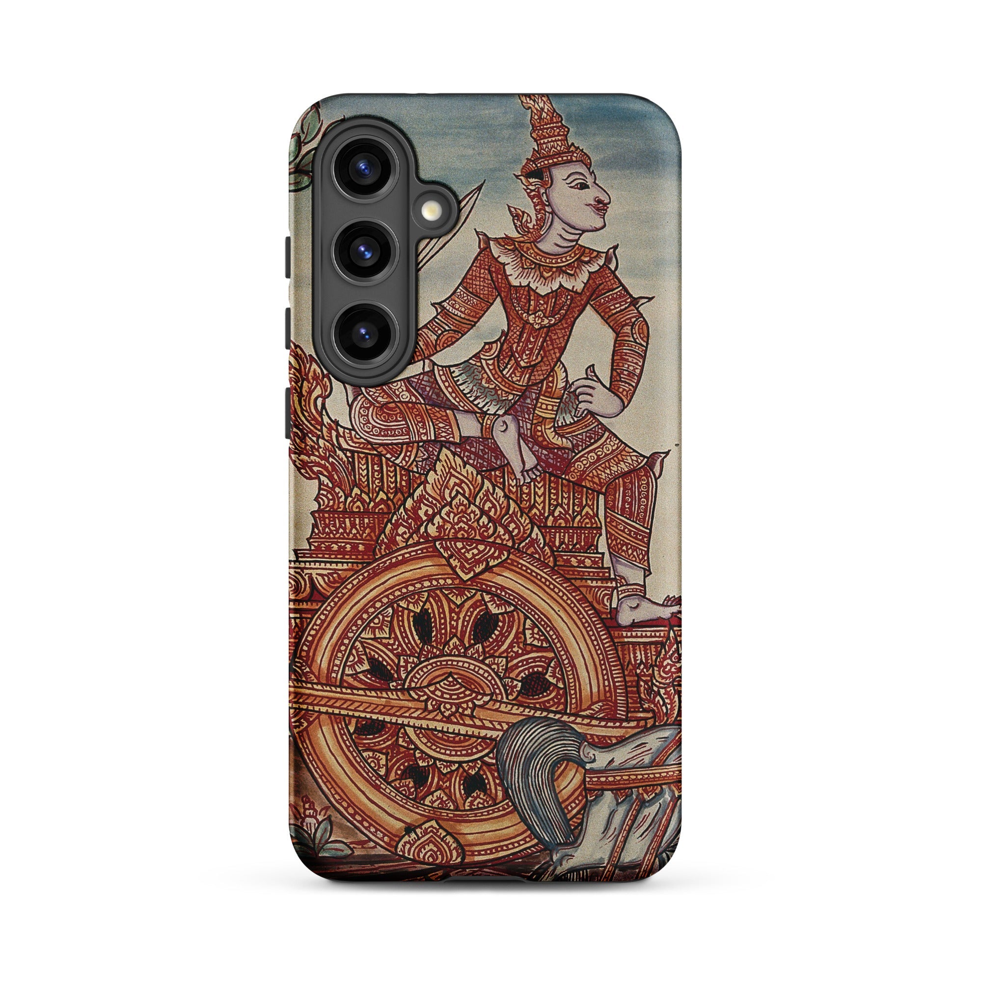 Rama’s Chariot Thai Ramayana Mural Samsung Case, Galaxy S24 Plus / Matte, Phone Case Traditional Thai Art Depiction Mythical Figure