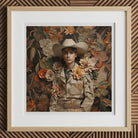 Rashid - Gay Arabic Cowboy Dandy Art Print, 12x12’’ / 31x31cm / Natural Frame / 2’’ Matboard, Framed Artwork Person Cowboy Hat Uniform
