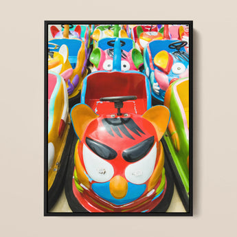 Rat Pack - Amusement Park Bumper Car Art Print / Canvas, 12x16’’ / 31x41cm / Black Frame, Posters Prints & Visual Artwork, Toby Leon