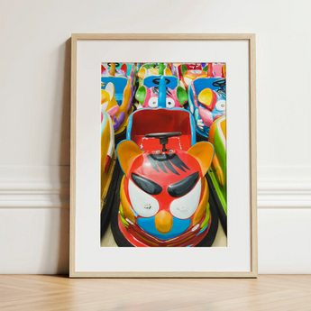 Rat Pack - Amusement Park Bumper Car Art Print / Canvas, 12x16’’ / 31x41cm / Natural Frame / Matboard, Posters Prints & Visual Artwork,
