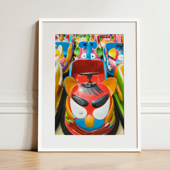 Rat Pack - Amusement Park Bumper Car Art Print / Canvas, 12x16’’ / 31x41cm / White Frame / Matboard, Posters Prints & Visual Artwork, Toby