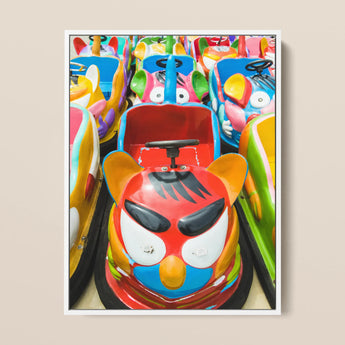 Rat Pack - Amusement Park Bumper Car Art Print / Canvas, 12x16’’ / 31x41cm / White Frame, Posters Prints & Visual Artwork, Toby Leon