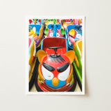 Rat Pack - Amusement Park Bumper Car Art Print / Canvas Vibrant Red Orange Cartoon Owl-themed Black, Prints