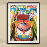 Rat Pack - Amusement Park Bumper Car Art Print, Colorful Carnival Bumper Car Animated Character Face Design